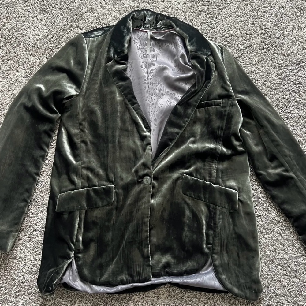 Anthropologie velour blazer jacket